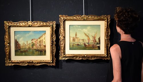 Coppia di Vedute Veneziane - Giudecca e Canal Grande